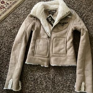 Penny Lane Hippie Boho Sherpa Suede Jacket